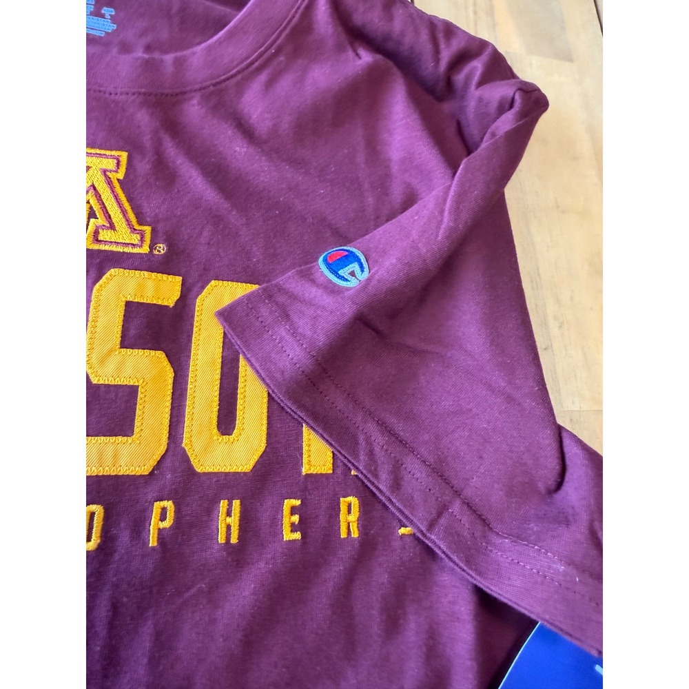 Champion Minnesota Golden Gophers Maroon Embroidered T-Shirt Mens Medium NWT - Picture 6 of 7